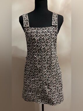Xhilaration Overall Corduroy Floral Romper Skirt -Small